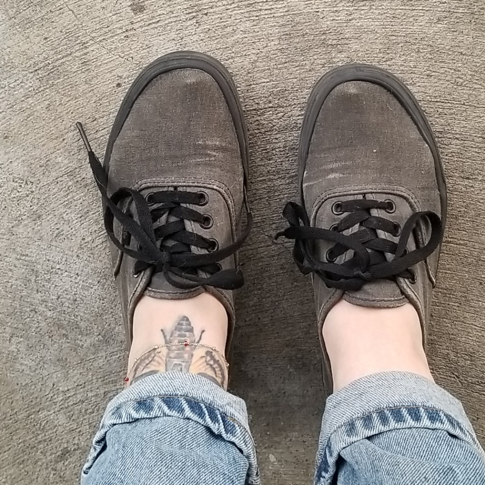 Washed Denim Vans